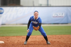 Paige Nowacki patrols the field.  Photo courtesy of Georgia State Athletics. 