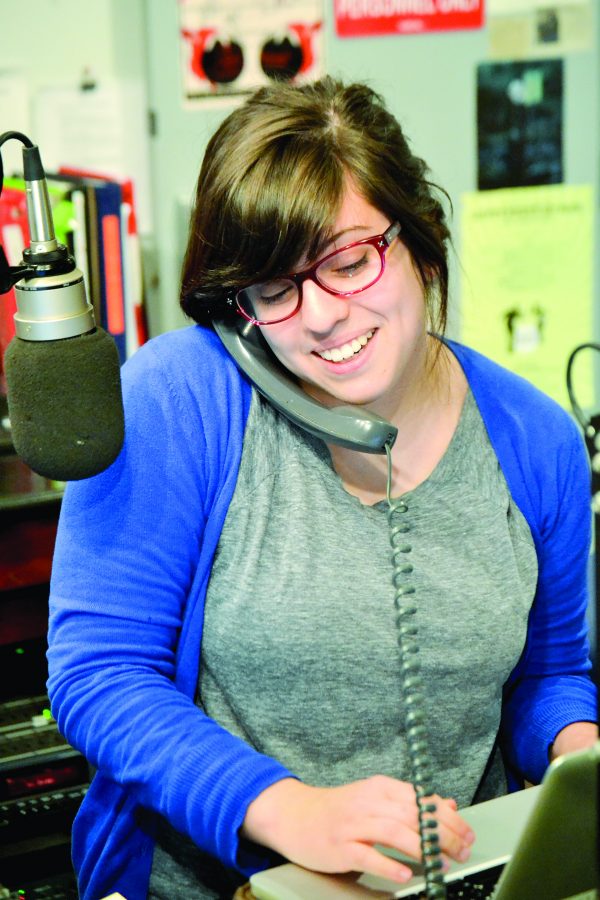Anthony Simmons | The Signal DJ Jenine Ampudia takes calls while hosting her radio show, Deviltown.