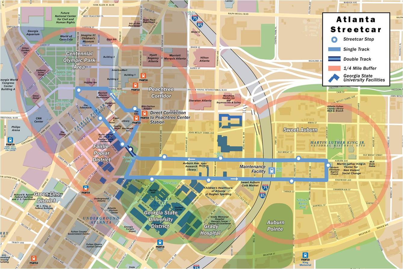 Atlanta Streetcar Route Map Atlanta Streetcar to be finished by next April   The Signal