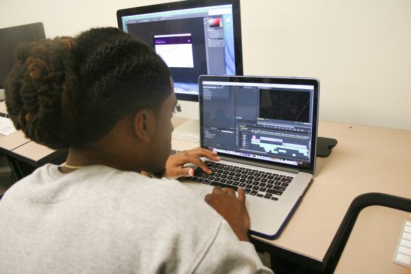 Xavier Thompson, a Georgia State student majoring in film, has been working on editing a documentary project of his while also learning in his documentary production class, one of the production classes offered at Georgia State