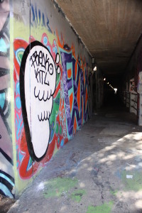 "The Krog Street Tunnel, fully covered in grafiti and artwork, is a popular place for artists to practice their craft and appreciate the craft of others." PHOTO BY JADE JOHNSON | THE SIGNAL