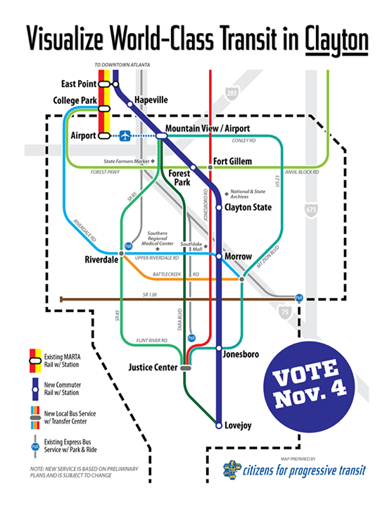 Visualization of the MARTA transit system in Clayton County.