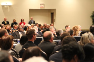 The board and visitors listen as Chairman Neil Pruitt Jr. opens the first Board of Regents meeting of the year on Jan. 6. 