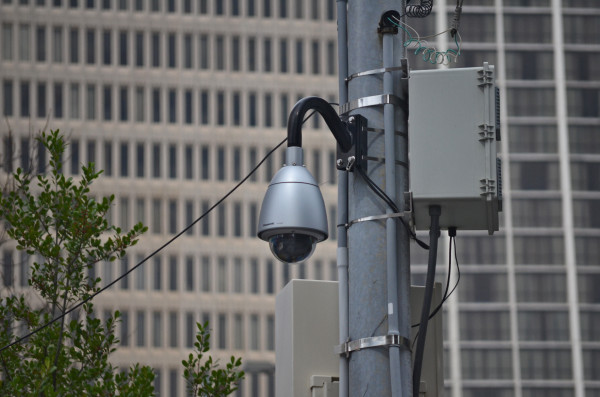 Security cameras are installed by the Atlanta Police Department on the corner of Piedmont Avenue and Auburn Avenue, along with many other areas. Photos by Marc Valle | The Signal 