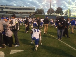 Georgia State celebrates on Dec. 5 after defeating Georgia Southern to become bowl eligible. Photo By |Marcus Green