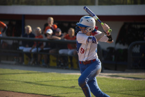 Georgia State softball player Morgan Brown is at bat during a game against Auburn University at Robert E. Heck Softball Complex, March 25, 2016. Photo by Dayne Francis | The Signal 