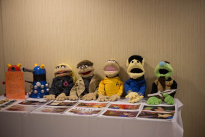 The Puppet Show Felt Nerdy displays the various puppets used in their show at the DoubleTree Hotel, April 16, 2016. 