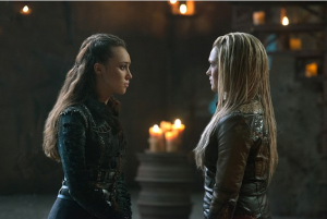 Official still of Clarke and Lexa from The CW's "The 100"