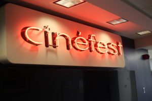 The sign at Cinefest. Georgia State’s campus theatre has lacked in Independent screenings. Photo by Dayne Francis | The Signal 