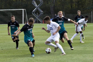 The Georgia State men's soccer team lost in the 70th minute of action against Coastal Carolina in the Sun Belt Conference Championship. Photo by Gordon Clark | The Signal 