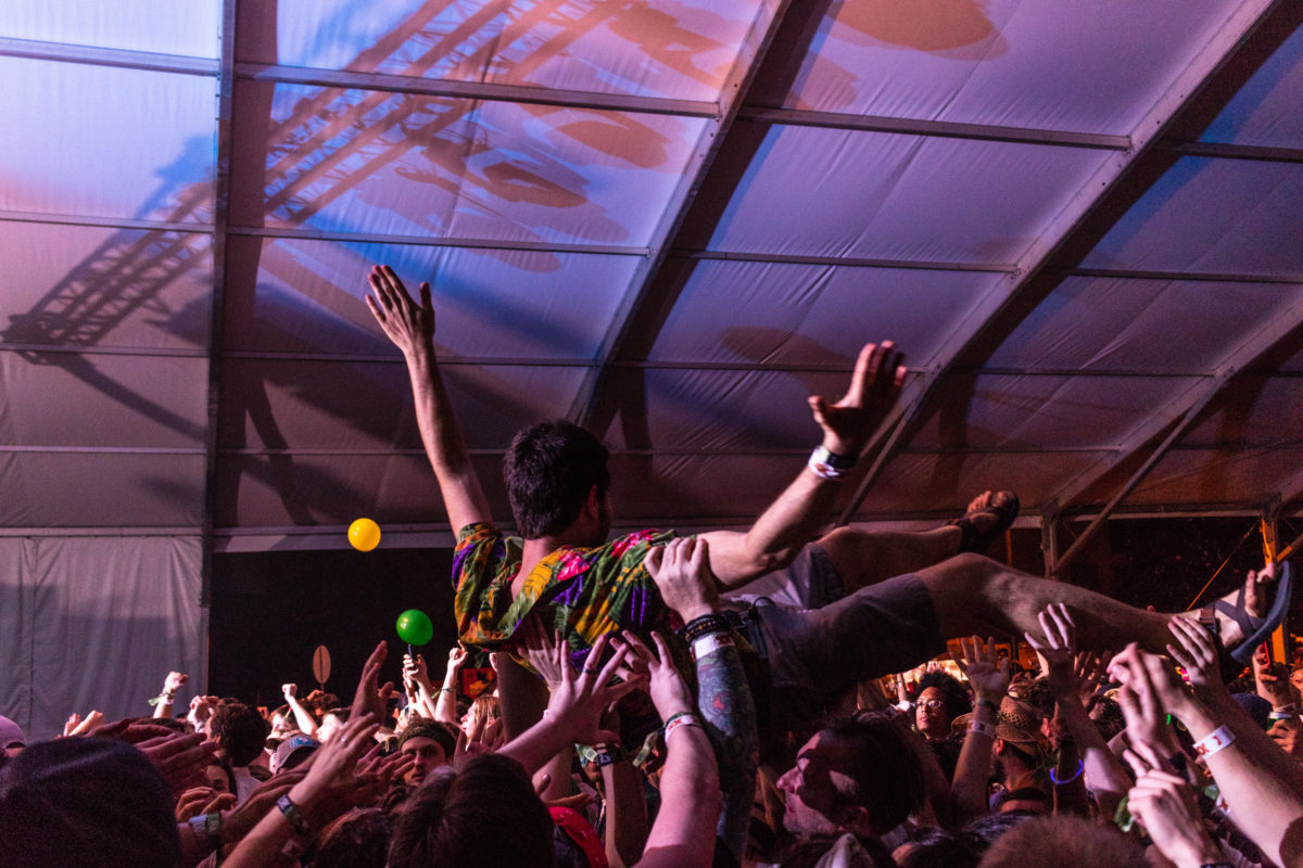 5.4.18ShakyKnees22 A man crowd surfs during the the Matt and Kim set at Shaky Knees Festival 2018.
Photo by Vanessa Johnson | The Signal