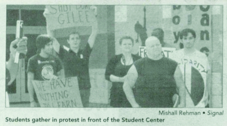 White student protesters at Georgia State Student Center