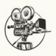 retro-movie-camera-icon-on-a-tripod-isolated-illustration-vector
